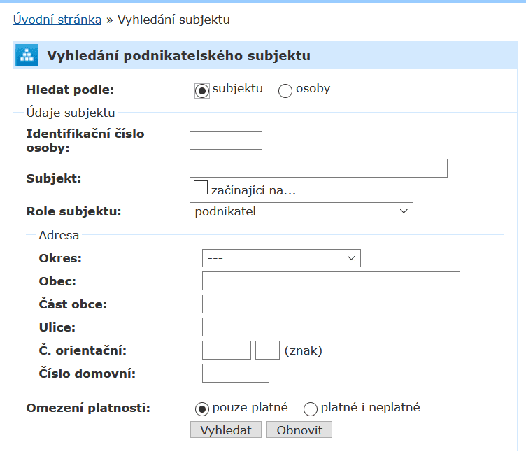 Nahlížet do živnostenského rejstříku je možné na internetových stránkách rzp.cz.